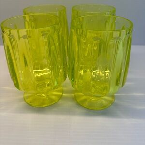 Anthropologie | Set of 4 | Yellow | Lucia Acrylic Wine Goblets